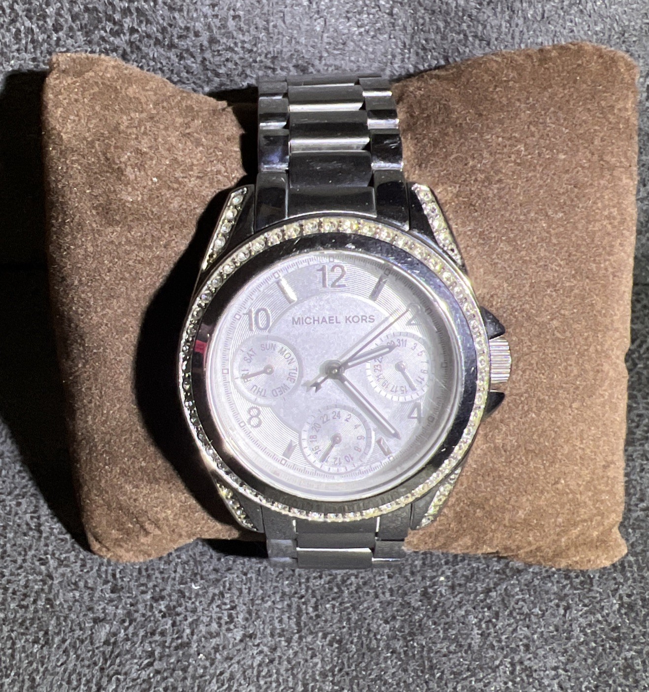 Michael Kors Womens Stainless Steel Silver Chrono Watch