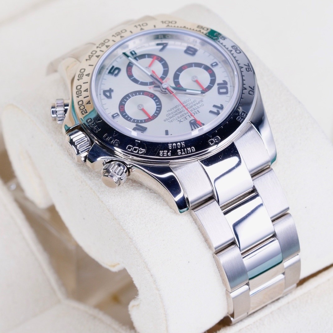 Rolex Daytona 116509 SILVER RACING Silver Arabic Dial 18K White Gold 40mm