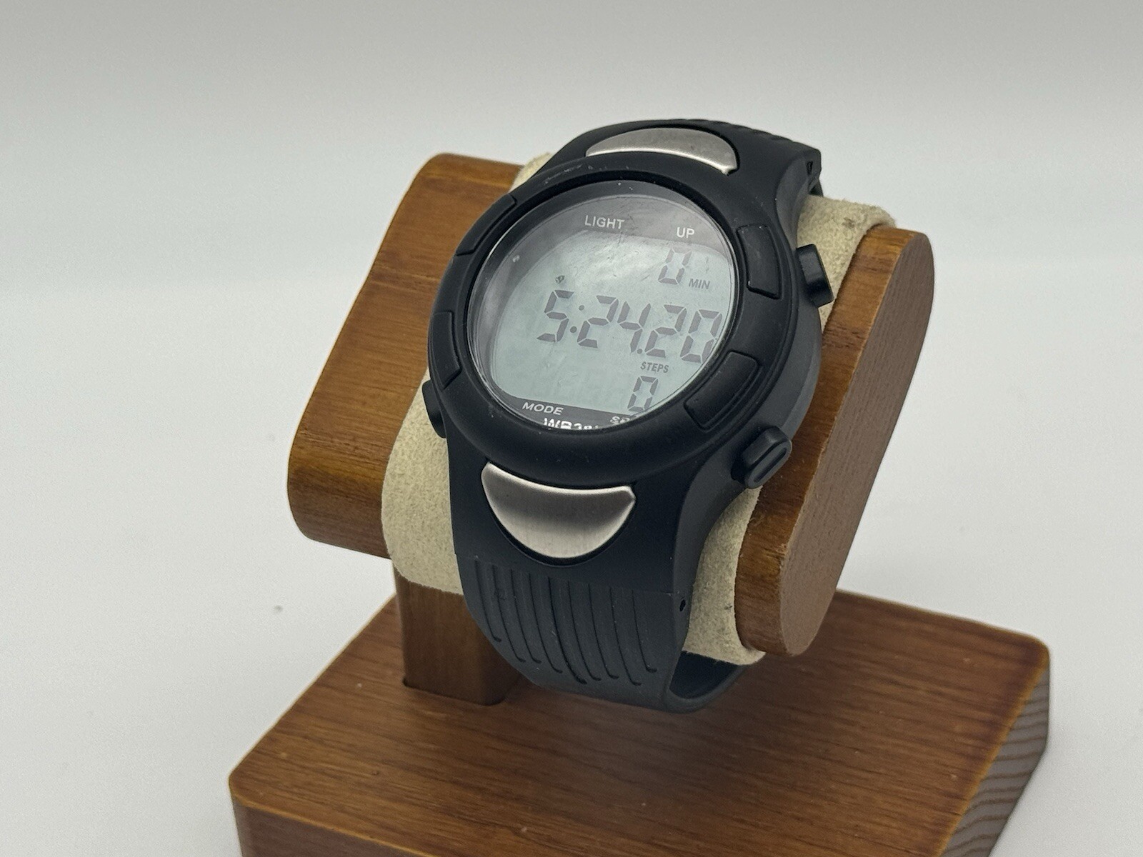 Mens Medline Heart Rate Monitor Pedometer Black Resin Digital Watch F2