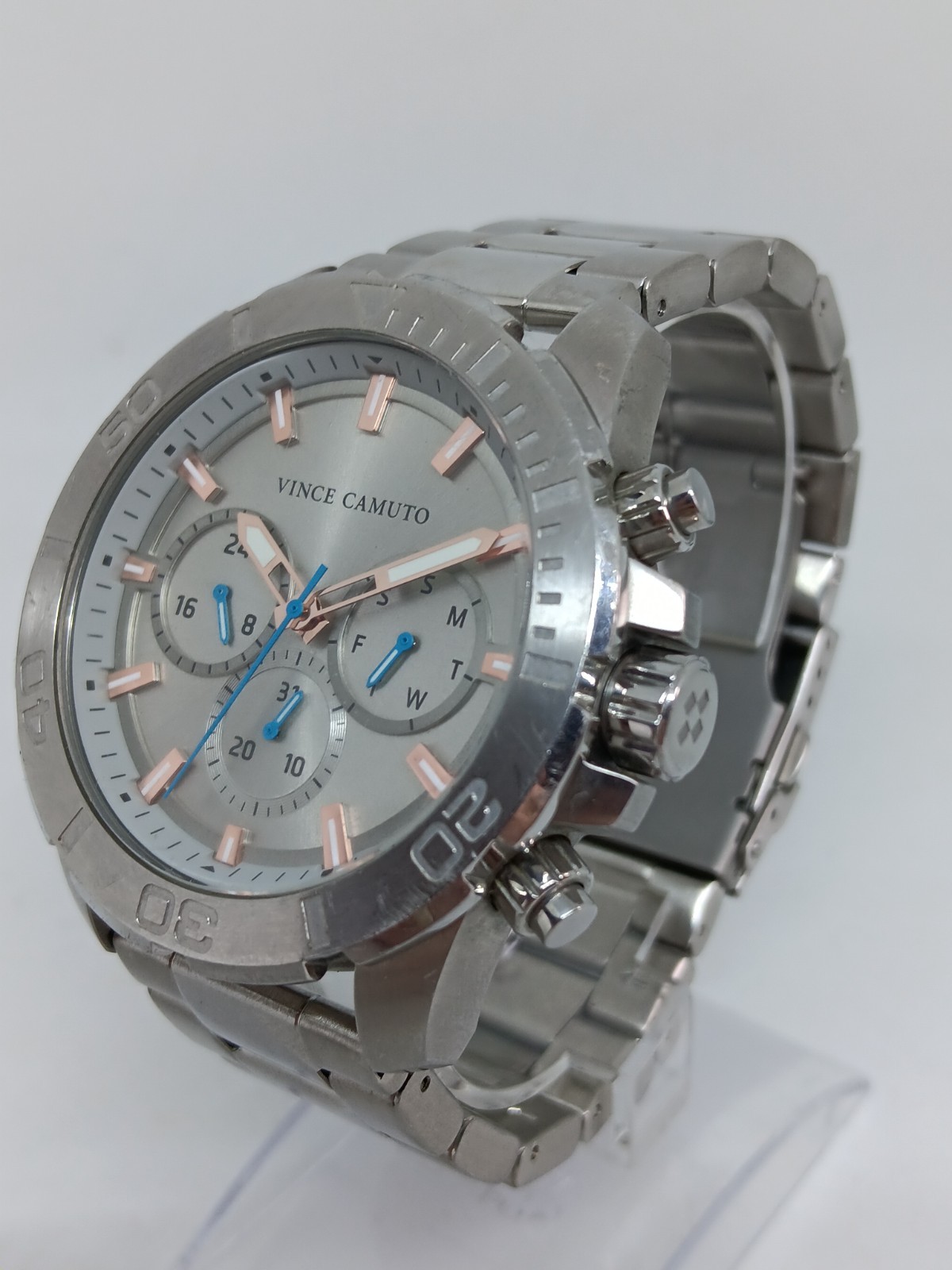 Vince Camuto VC/1147GYSVST Men’s 48mm Silver Stainless Steel Multifunction Watch