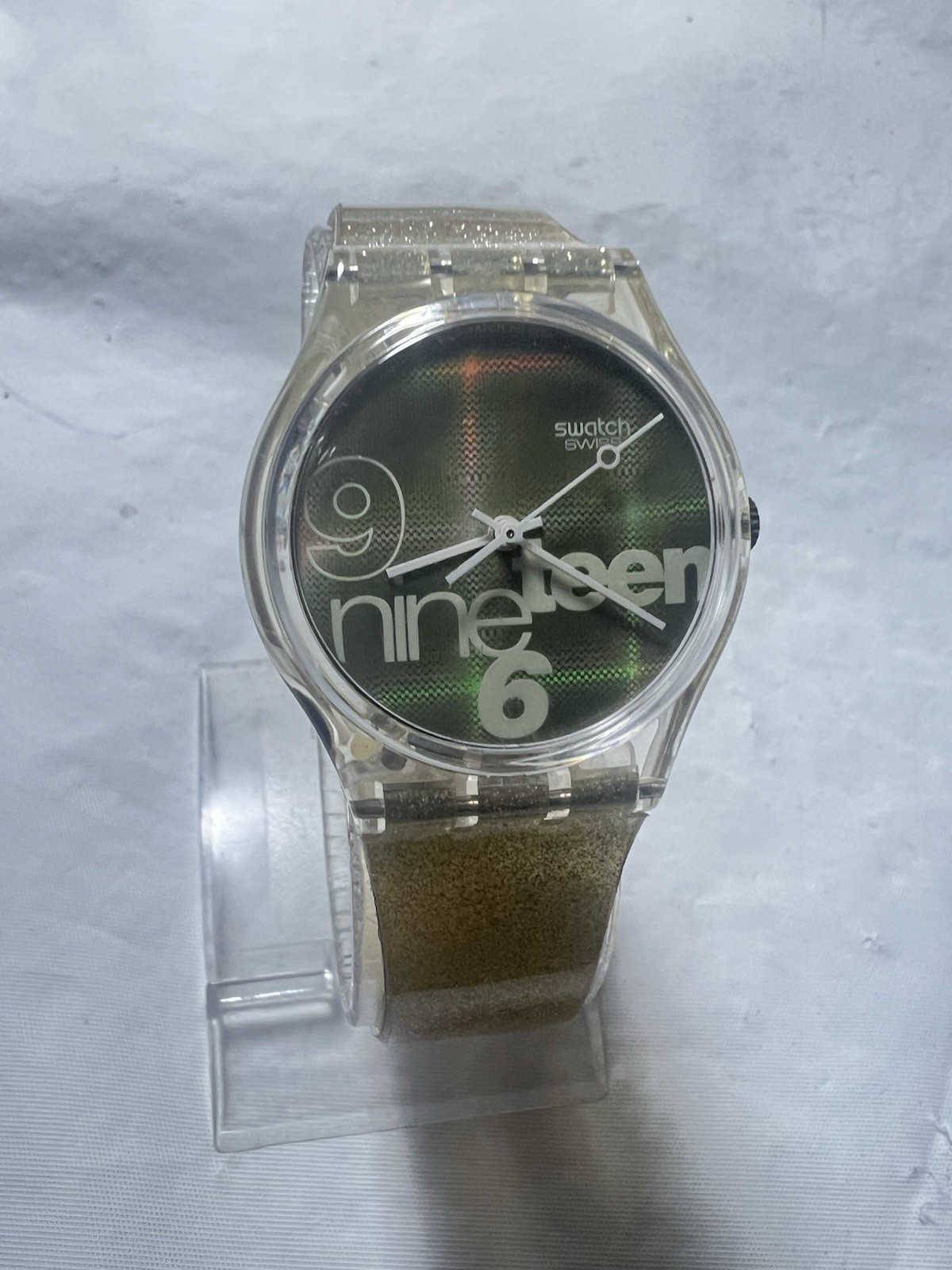 Swatch Gent (Glitter)GK216, unique Holographic Dial,AG1995,34mm Case, ladies Wat