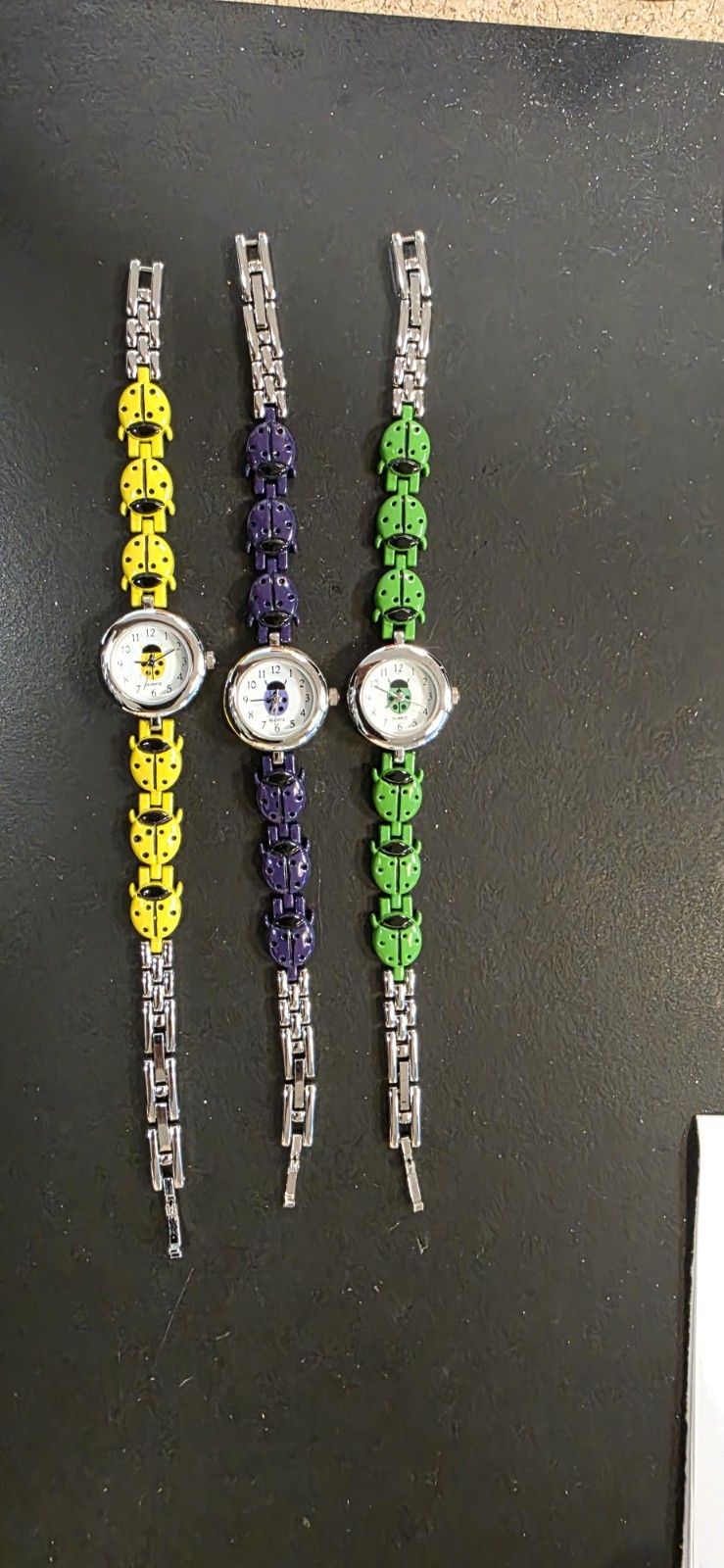 Beetle Watches, 3 Yellow. Blue And Green. Great Condition New Batteries