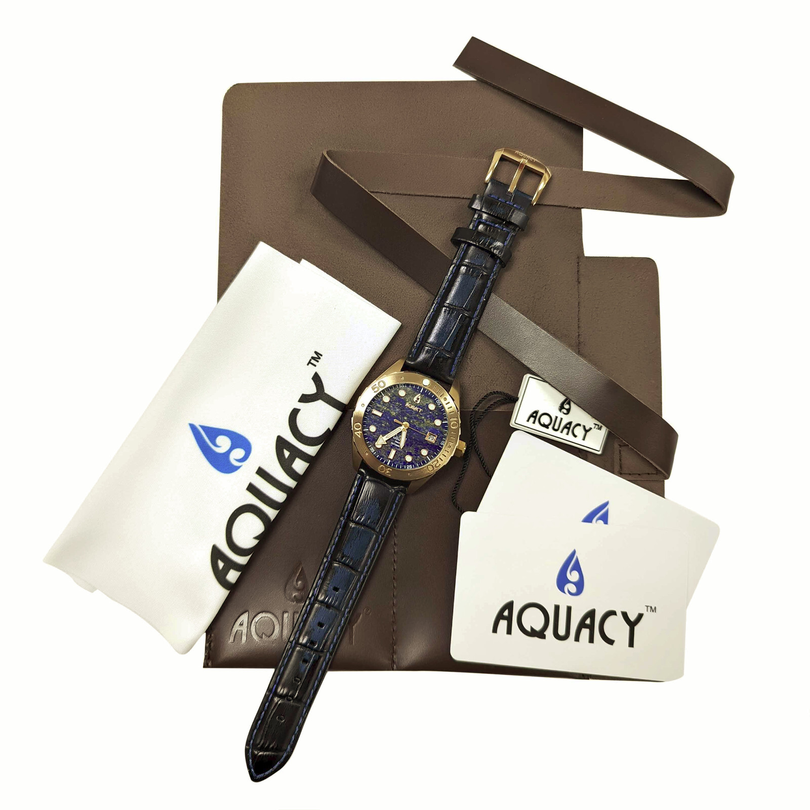 Aquacy Bronze CuSn8 Men’s Lapis Lazuli Stone Dial Watch Automatic 200M Miyota