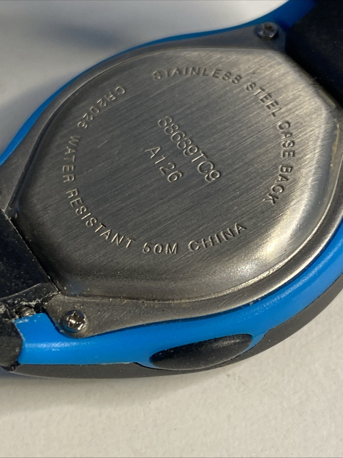 C9 Dual Time Dual Alarm WR 50 M Gray Blue Silicone Band New Battery