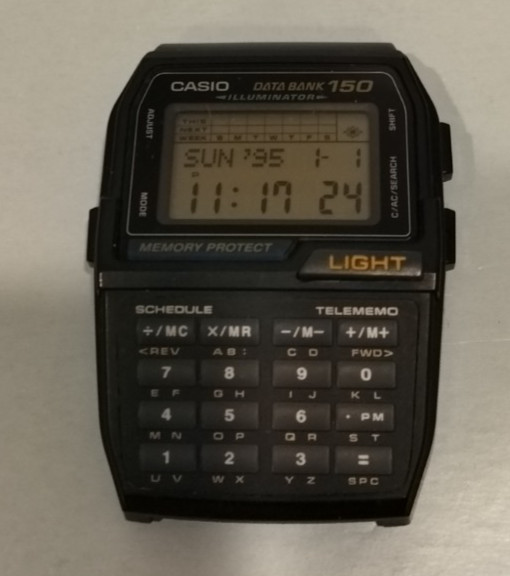 CASIO DATABANK 150 CALCULATOR WATCH FACE (NO BAND) DBC-150 EXCELLENT CONDITION