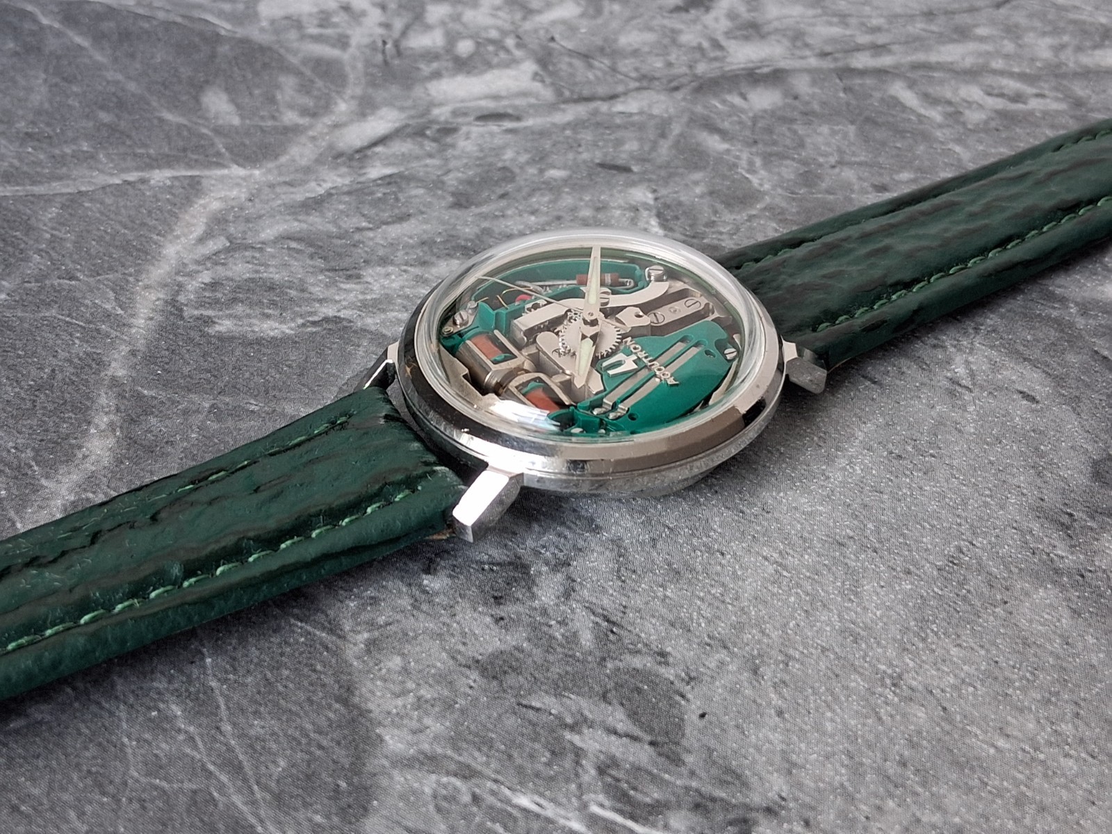 Serviced 1963 Bulova Accutron Spaceview Cal. 214 Tuning Fork Watch New Strap