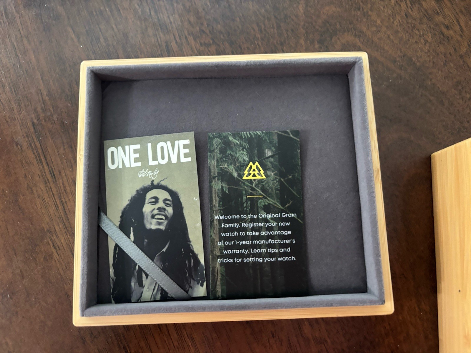 Original Grain «One Love» Ltd. Edition Bob Marley Bamboo 46mm Watch- NIB