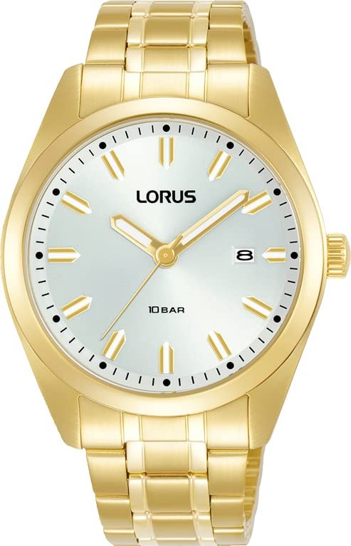 Lorus Herren Analog Quarz Uhr mit Metall Armband Silber/Gold