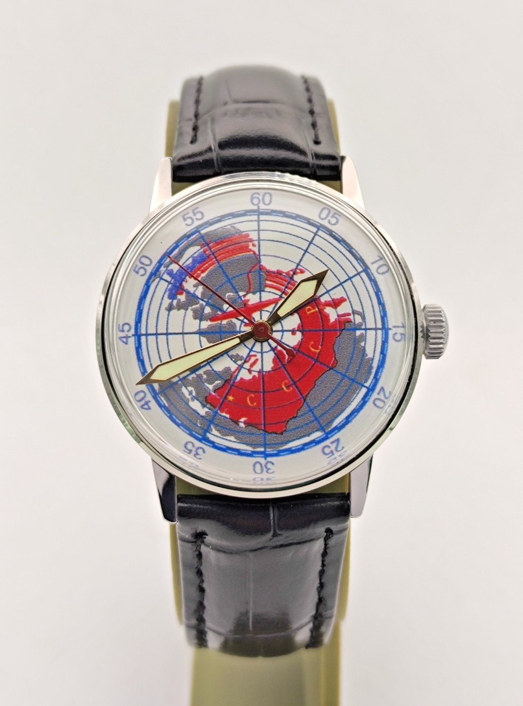 Vintage RAKETA watch 2609 First flight through north pole Chkalov dial Soviet