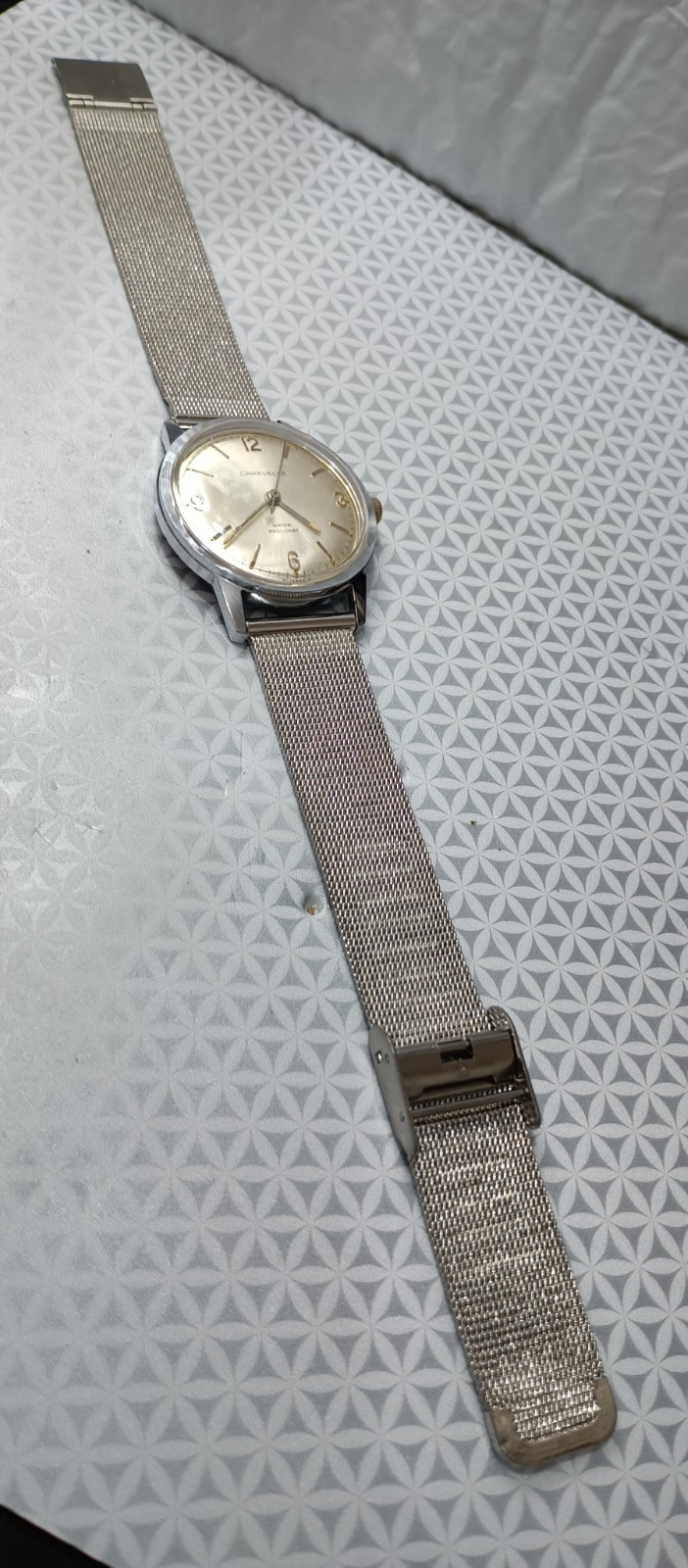CARAVELLE Vintage Men’s Watch Mechanical Cal. 11DP 7 Jewels Silver Tone 36 mm