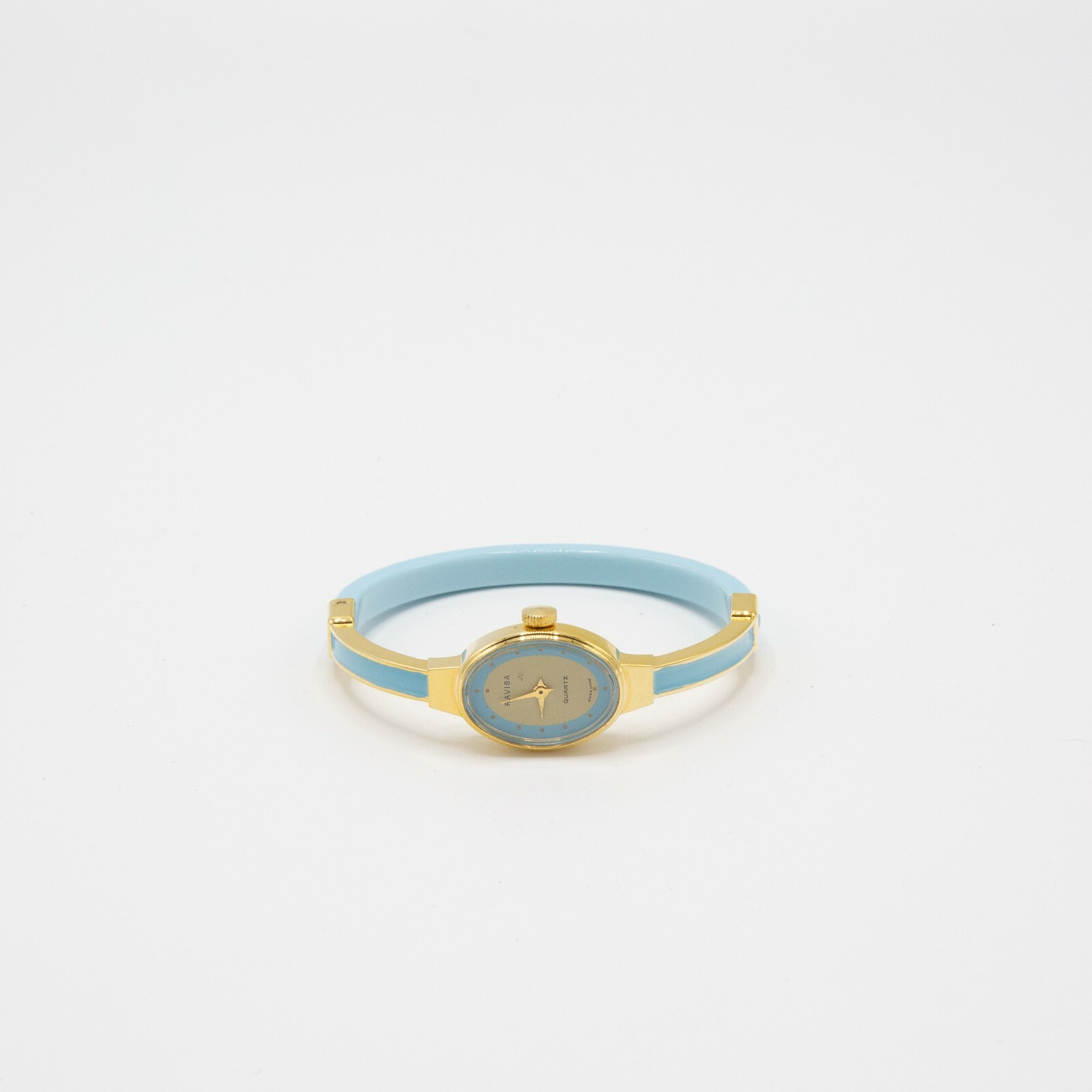 Women’s Ravisa Quartz Clasp Watch Baby Blue and Gold Jewelry Plastic Formal