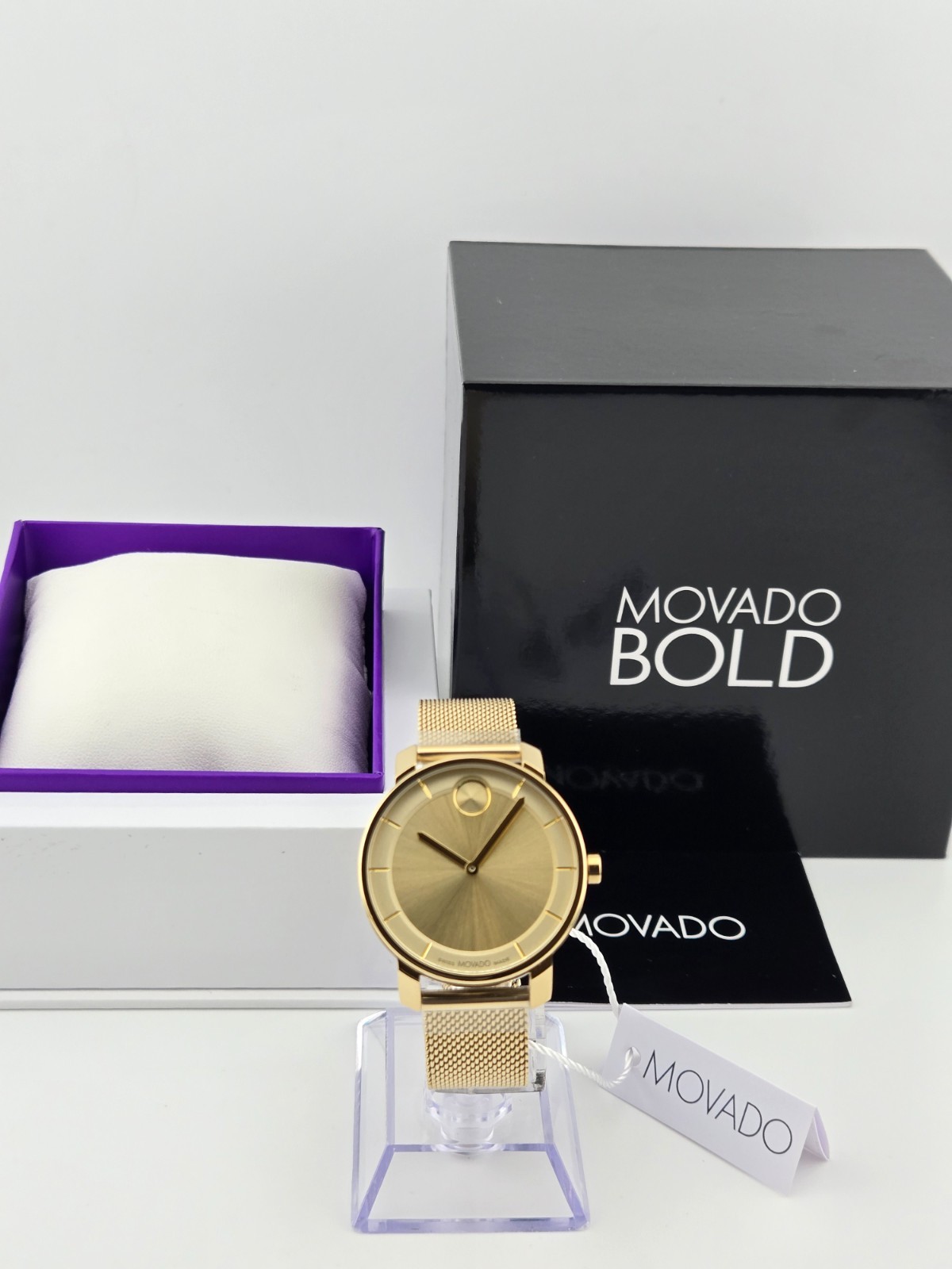 Movado Bold Access Gold Dial Gold Tone Women’s Watch – 3600921 ($695 MSRP)