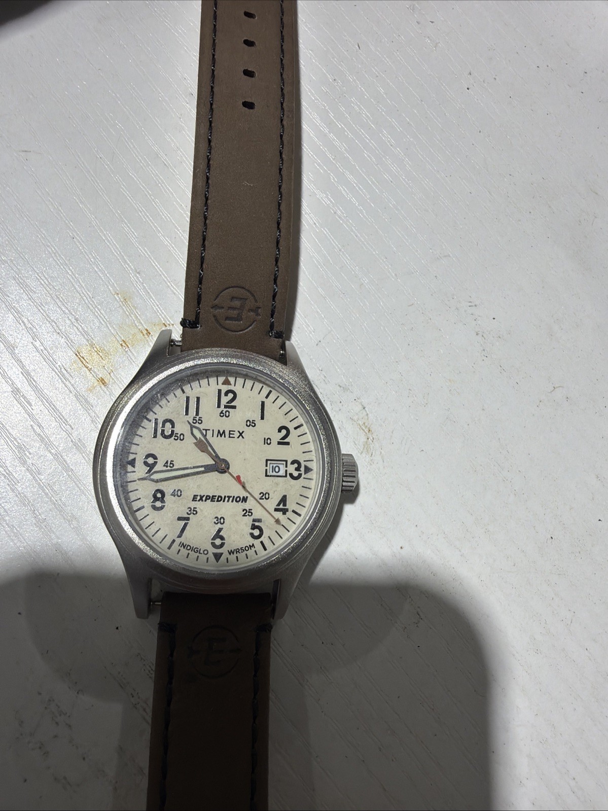 TIMEX EXPEDITION T49870 Wristwatch 39MM Indiglo Leather 50M Used Japan