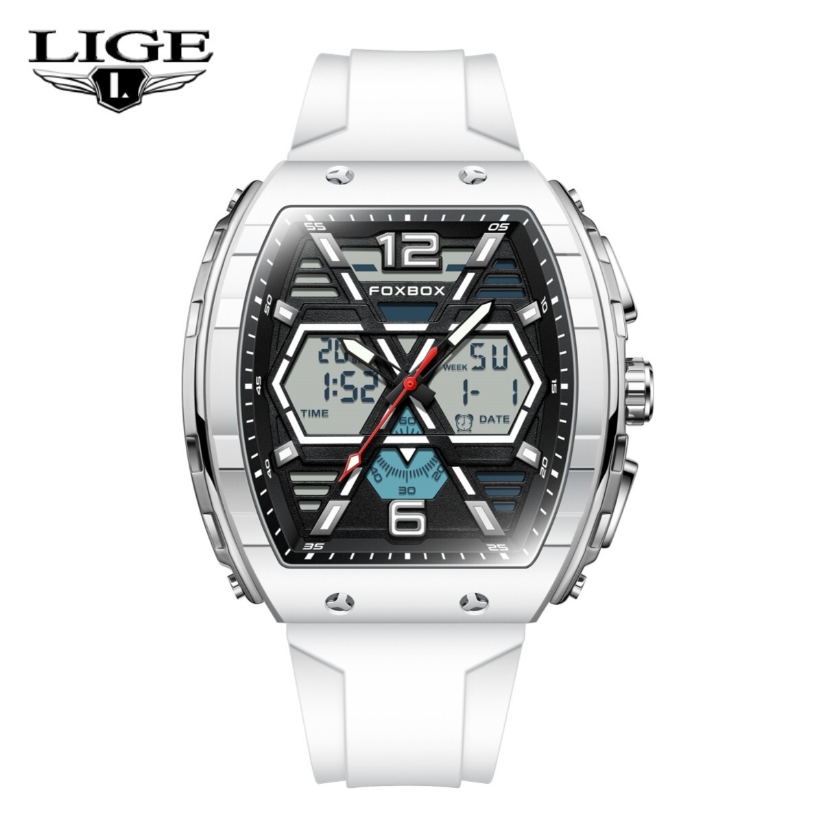 LIGE FOXBOX Men’s Watch Digital Analog Luminous Waterproof Sport Boy Wristwatch