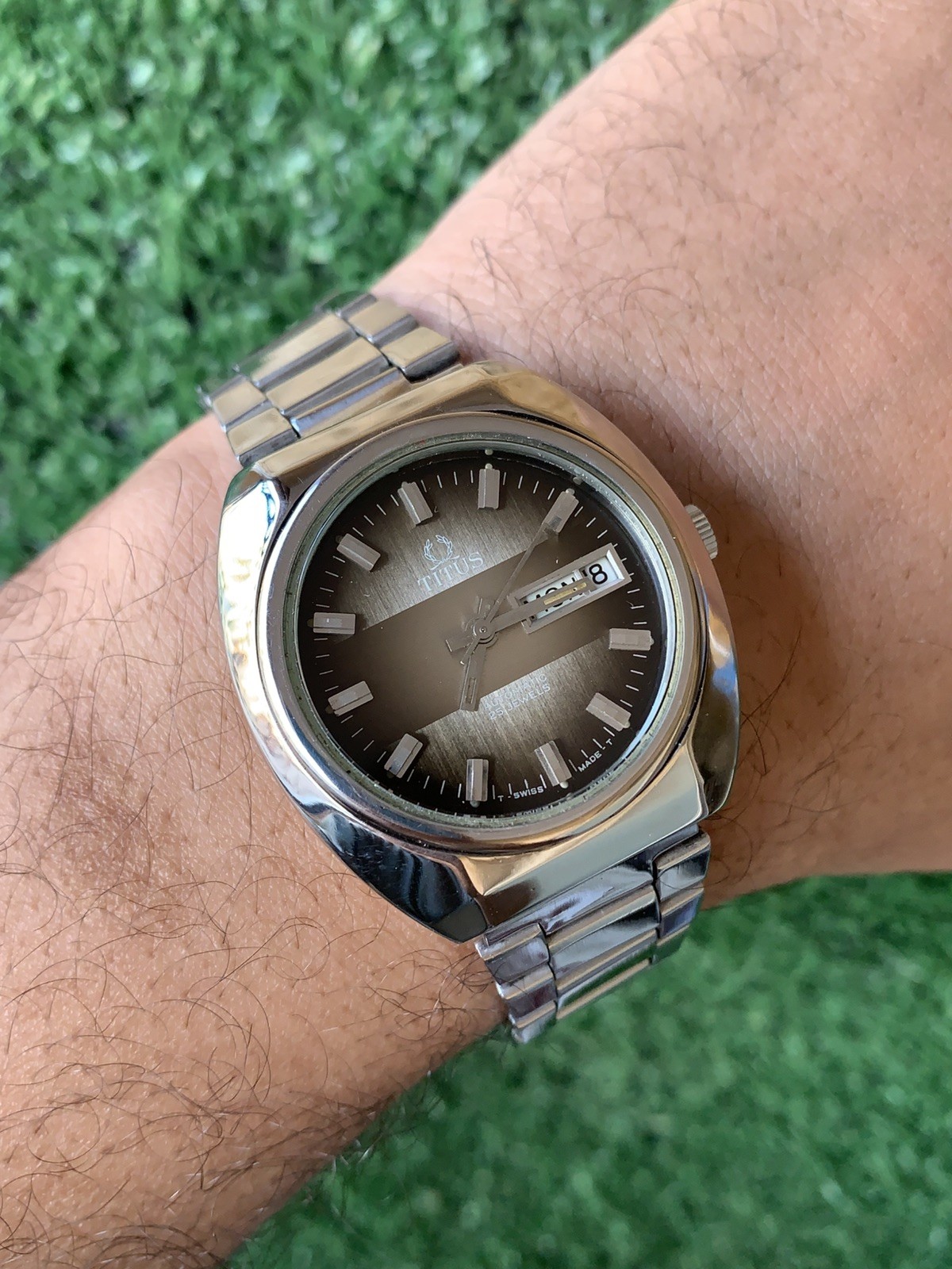 Vintage Solvil et Titus Geneve Automatic Watch 38mm Gradient Dial 25J Swiss Made