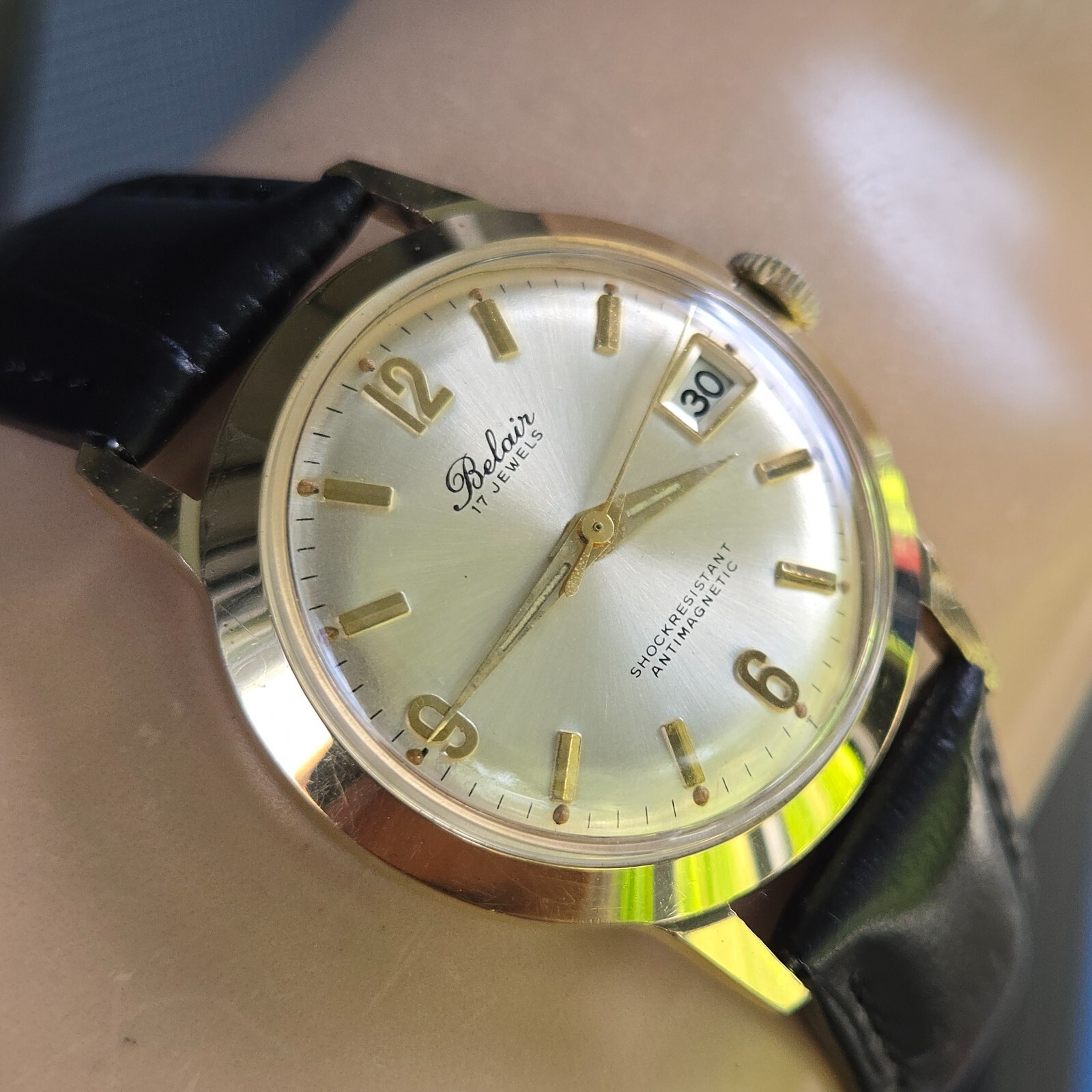 Vintage BELAIR men’s manual wind watch France Lorsa P75 17Jewels DATE 1960s