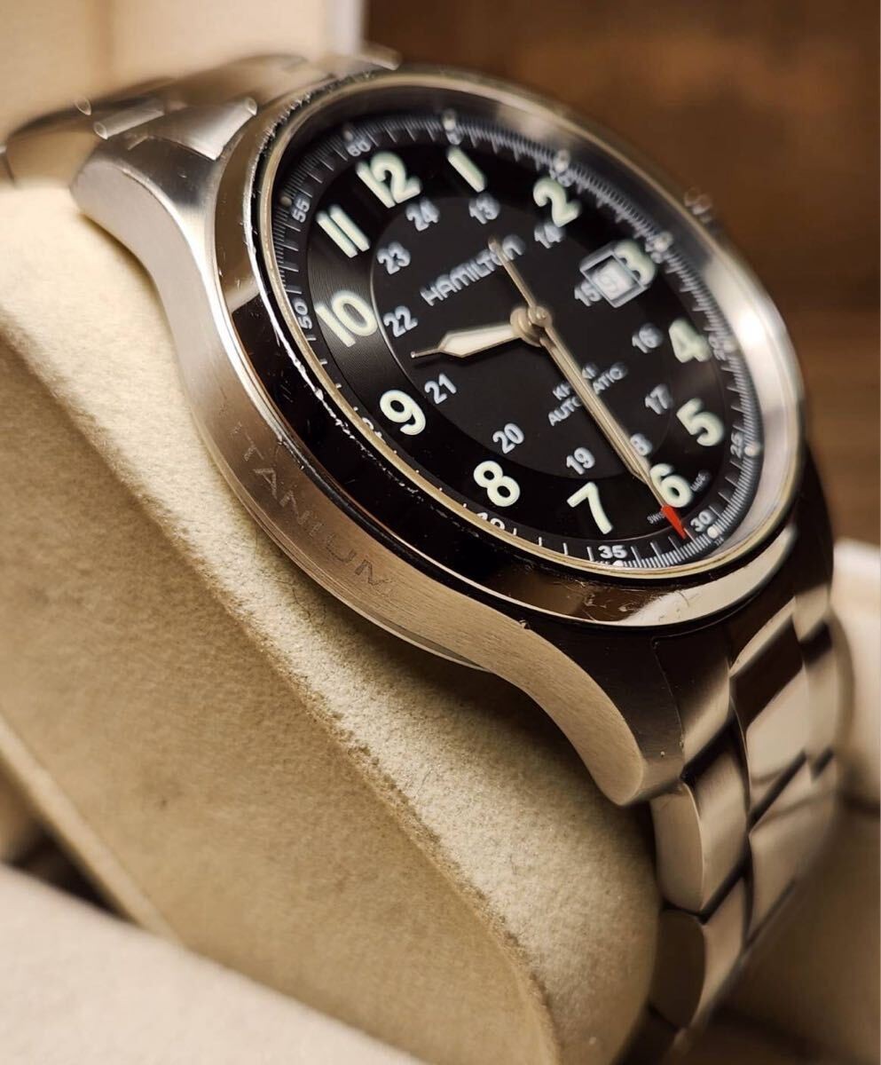 Hamilton Khaki Titanium Automatic Jazzmaster Watch Box Booklet Black Date Round