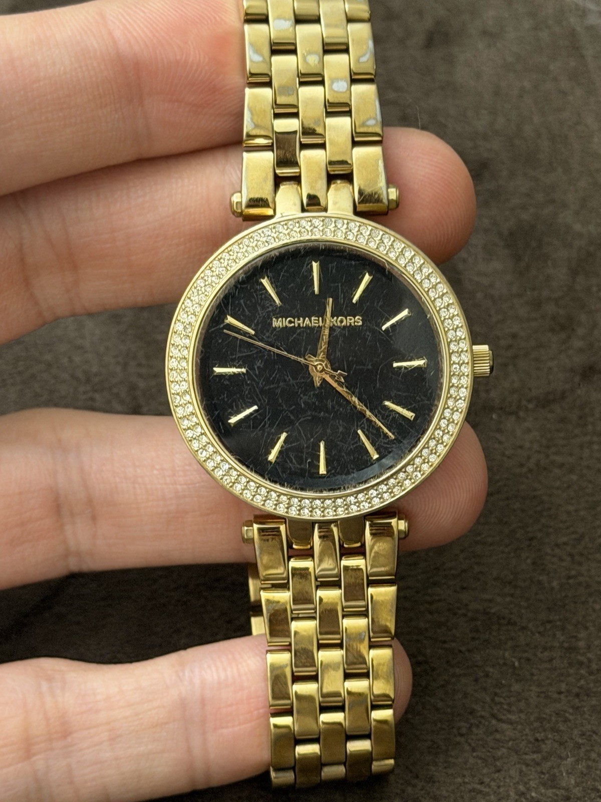 Michael Kors Women’s Quartz Analog Watch 33mm 50m Gold Tone SS Black Dial