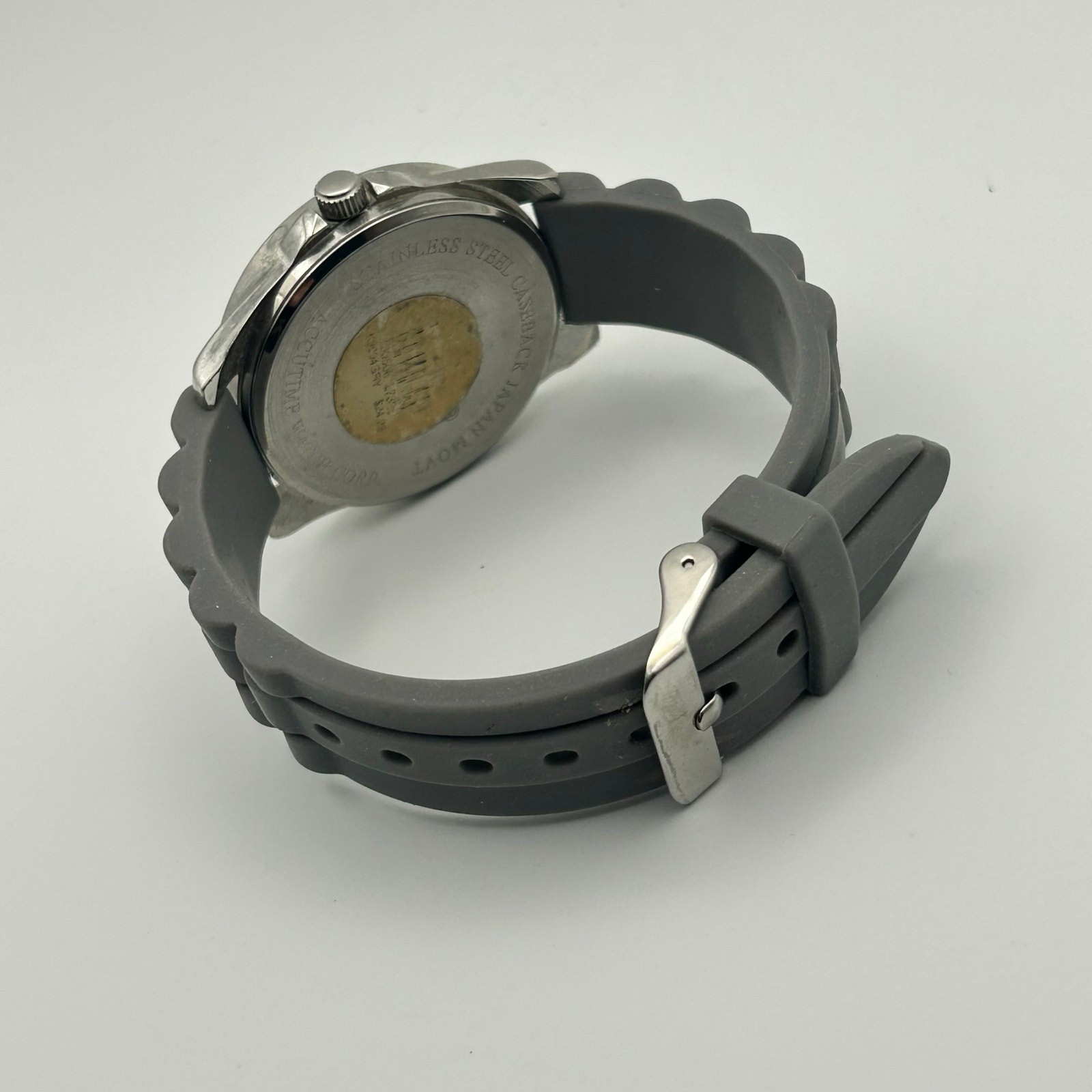 Vivani Mother Pearls Crystal Bezel Gray Band Women’s Watch New Battery