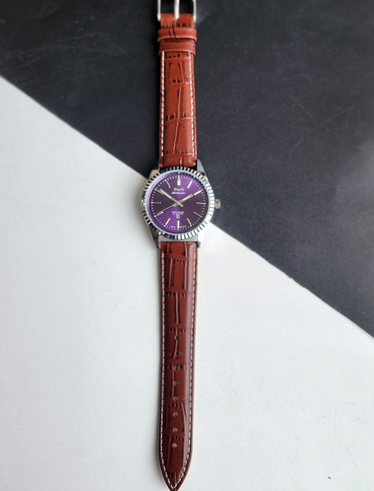 Vintage HMT Kohinoor Fluted Bezel Mechanical Hand Winding Wrist Watch A12