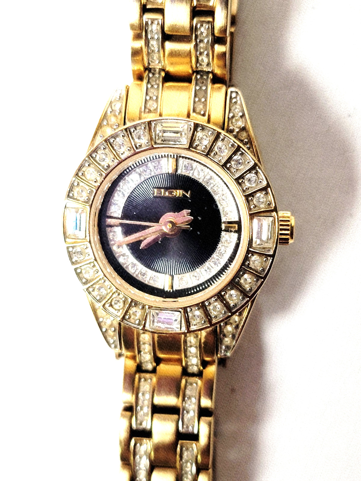 Vintage Women Elgin Model EG231n Analog Watch NO Battery Round Parts Not Tested