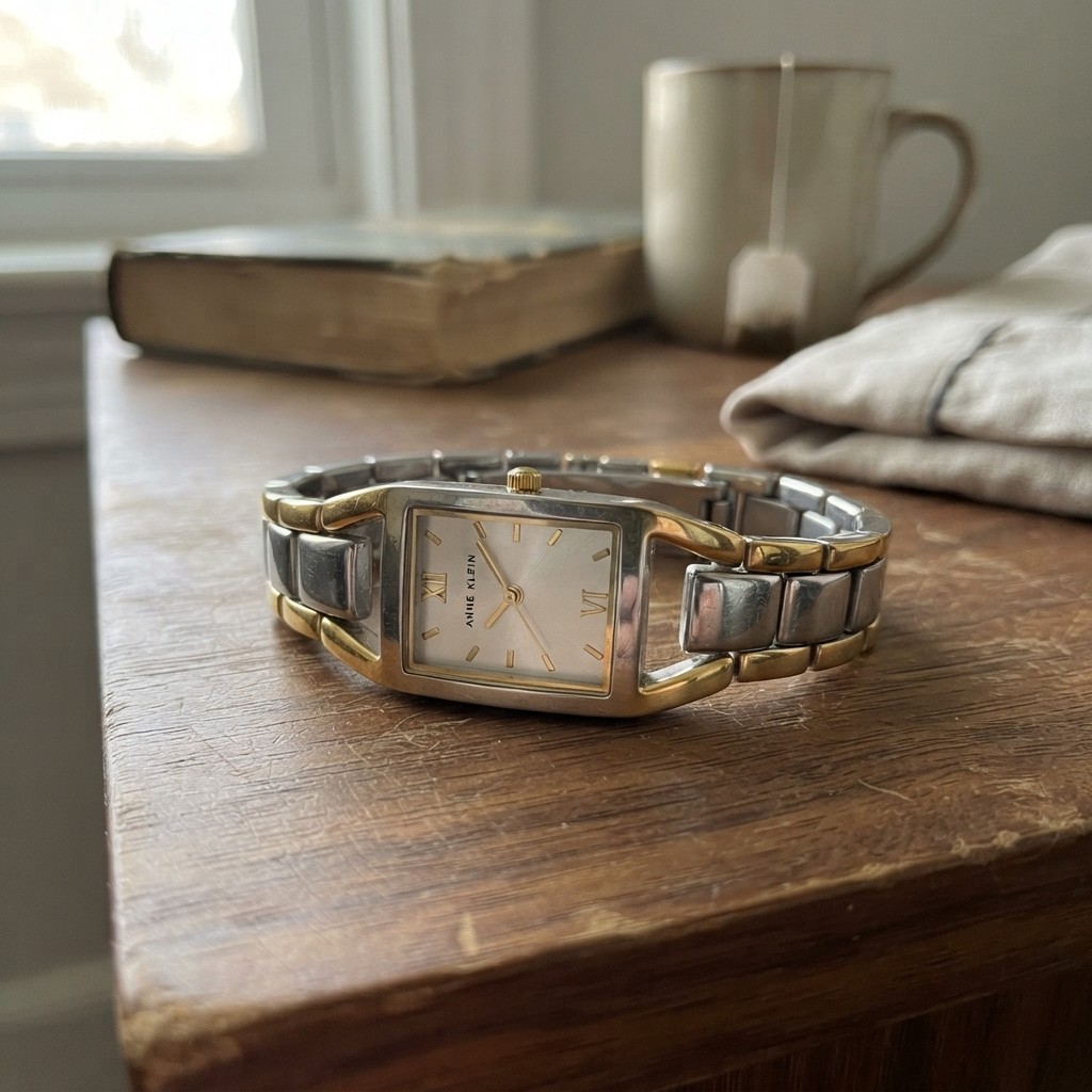 Elegant Women’s Bracelet Watch with Two-Tone Design and Crystal Embellishments