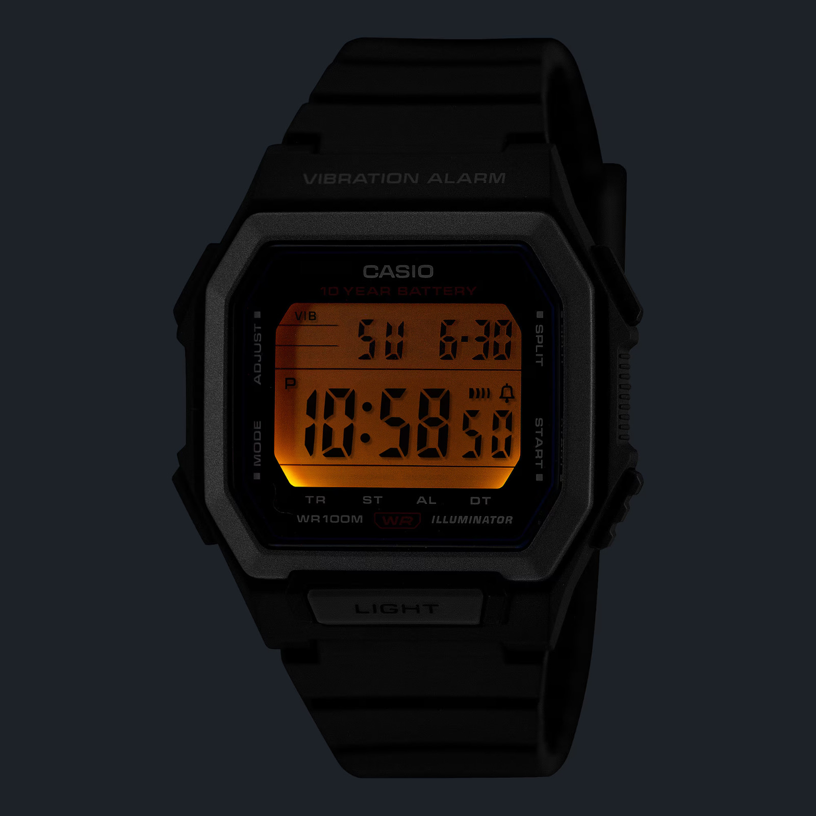Casio W-738H-1AJF Vibration 10-Year Battery Black Digital Men’s Watch Japan NEW