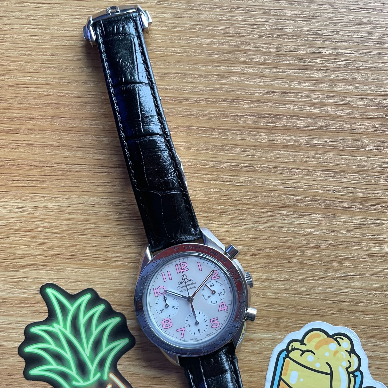 Omega Speedmaster Reduced 39mm Pink MOP Dial