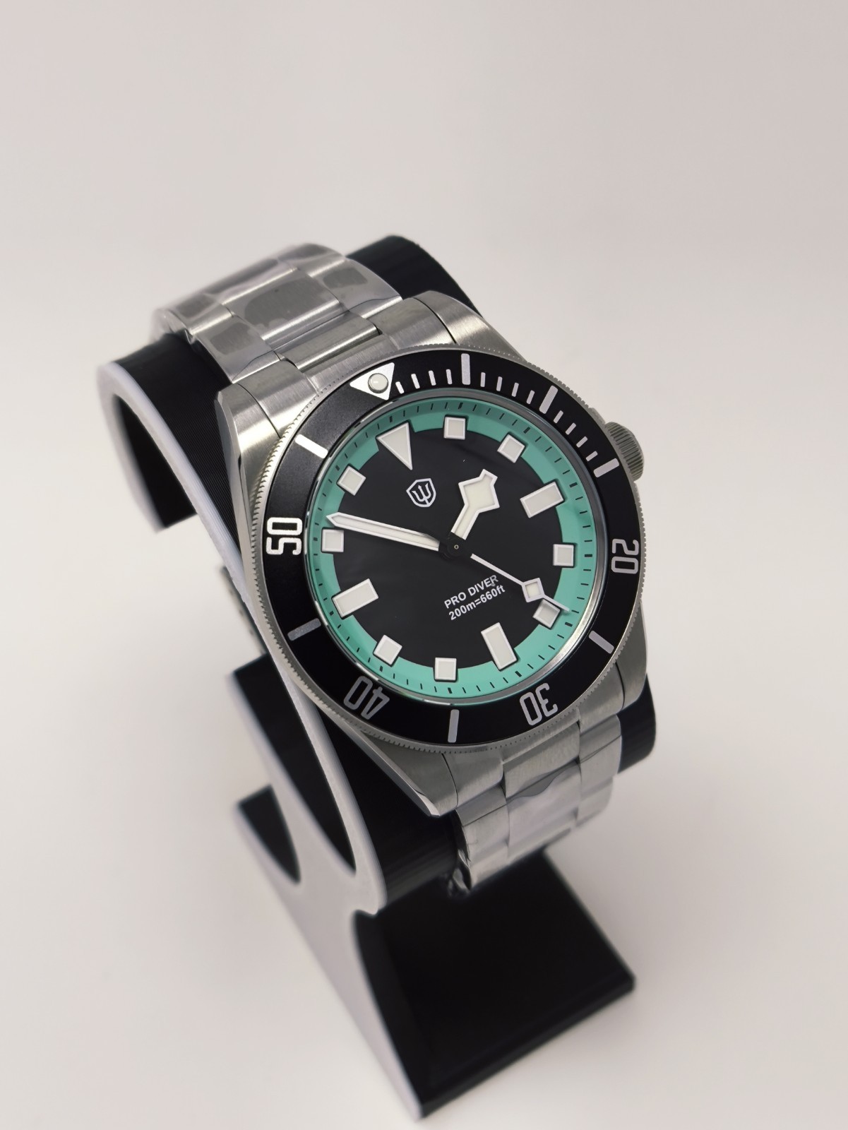 Watchdives WD1969 Dive Watch Seiko VH31 Quartz Black 38mm Sapphire 200m