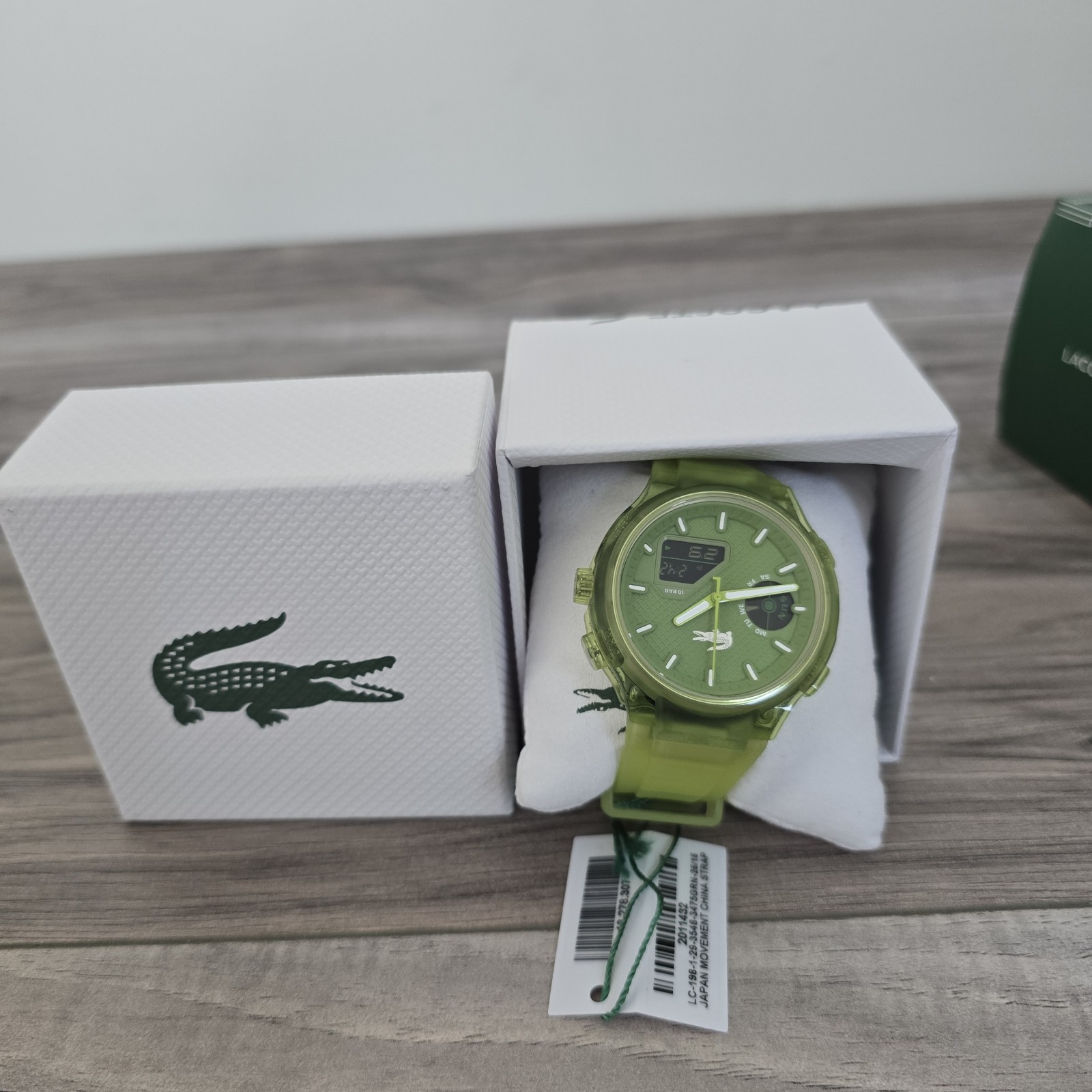 Lacoste LC33 Analog & Digital Green Silicone Strap Men Watch 45mm 2011432