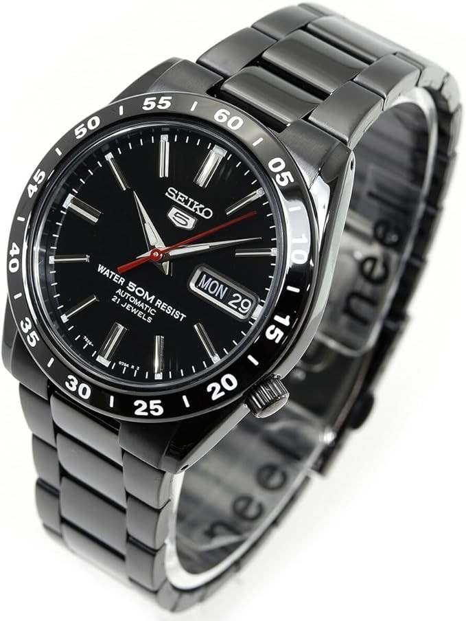 SEIKO 5 SNKE03K1 Automatic Black Dial Stainless Steel Men’s Watch Day Date NEW
