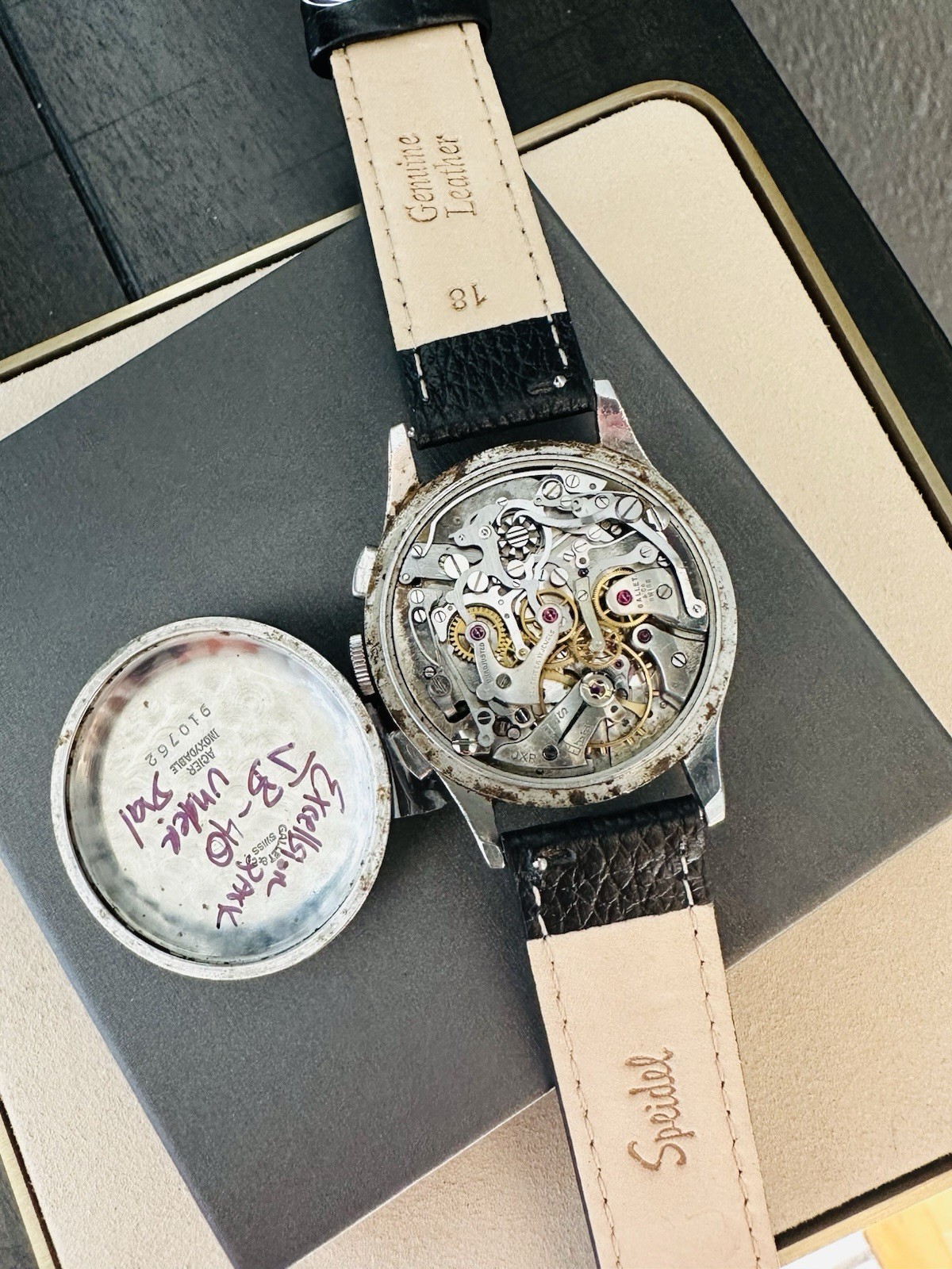 Vintage Stainless Gallet Multichron 12 Chronograph Watch~ 37mm