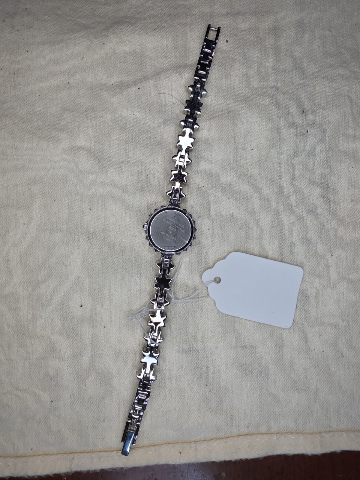 Anne Klein II quartz watch10/3613 Luxury Silver Diamond tennis Bracelet RUNS