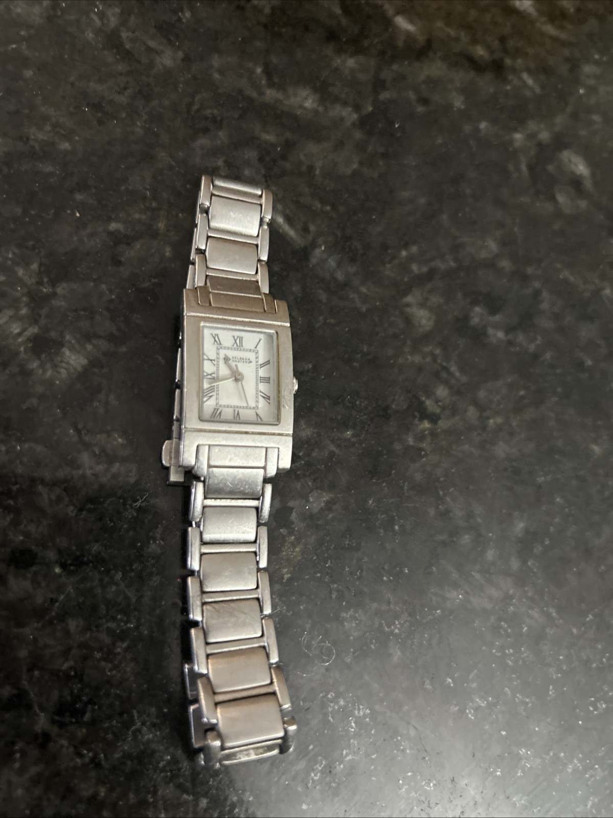 Silpada Designs Silver Stainless Steel Rectangle Roman Numerals Women’s Watch