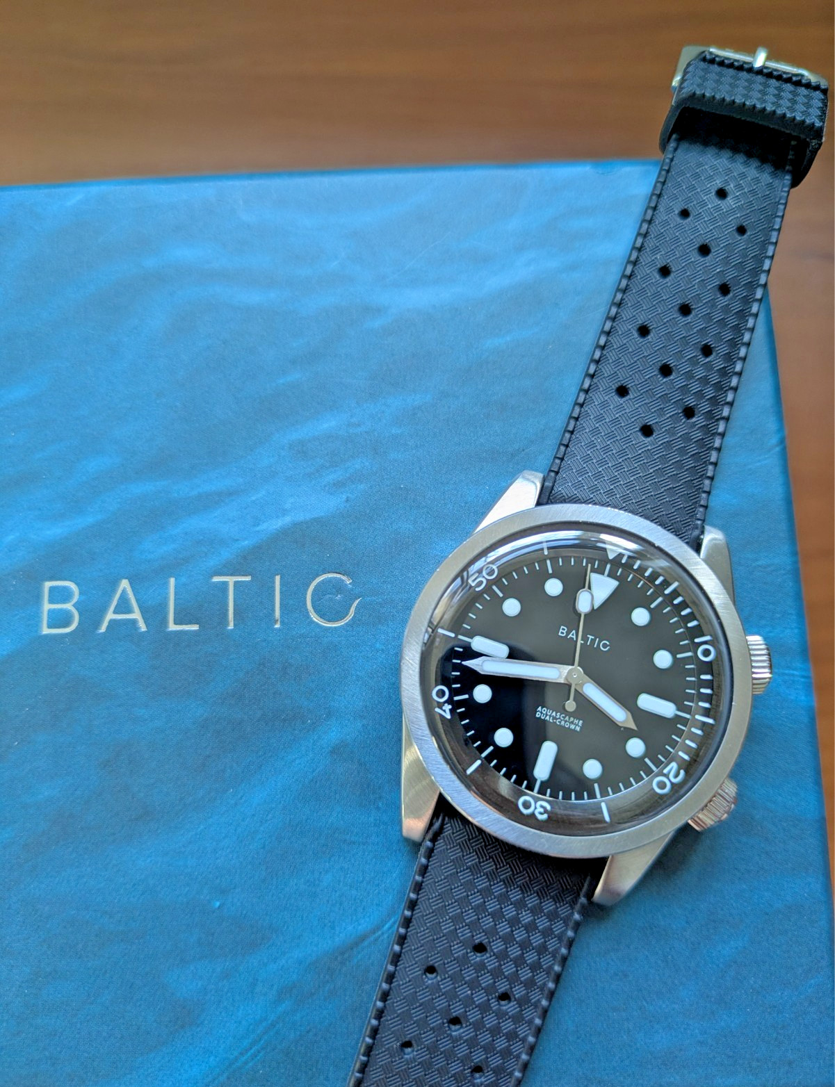 Baltic Aquascaphe Dual Crown Black Automatic Diver Watch | RARE Pre-Release