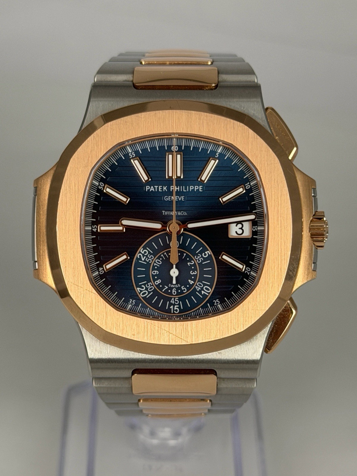 RARE Patek Philippe 5980/1AR TIFFANY STAMPED Nautilus Two Tone Watch Box Papers
