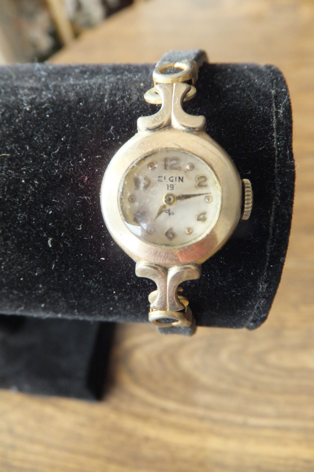 Women’s 10K Gold Filled Rose Elgin 19 Wrist Watch Leather Band