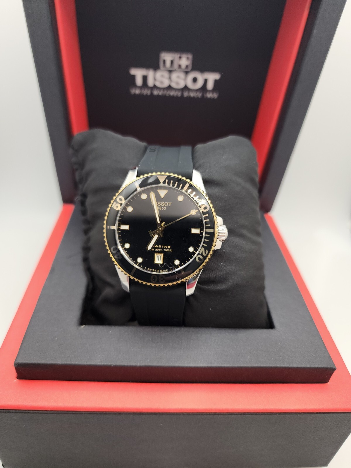 TISSOT Seastar 1000 Quartz 40MM Two Tone Rubber Strap Watch T120.410.27.051.00
