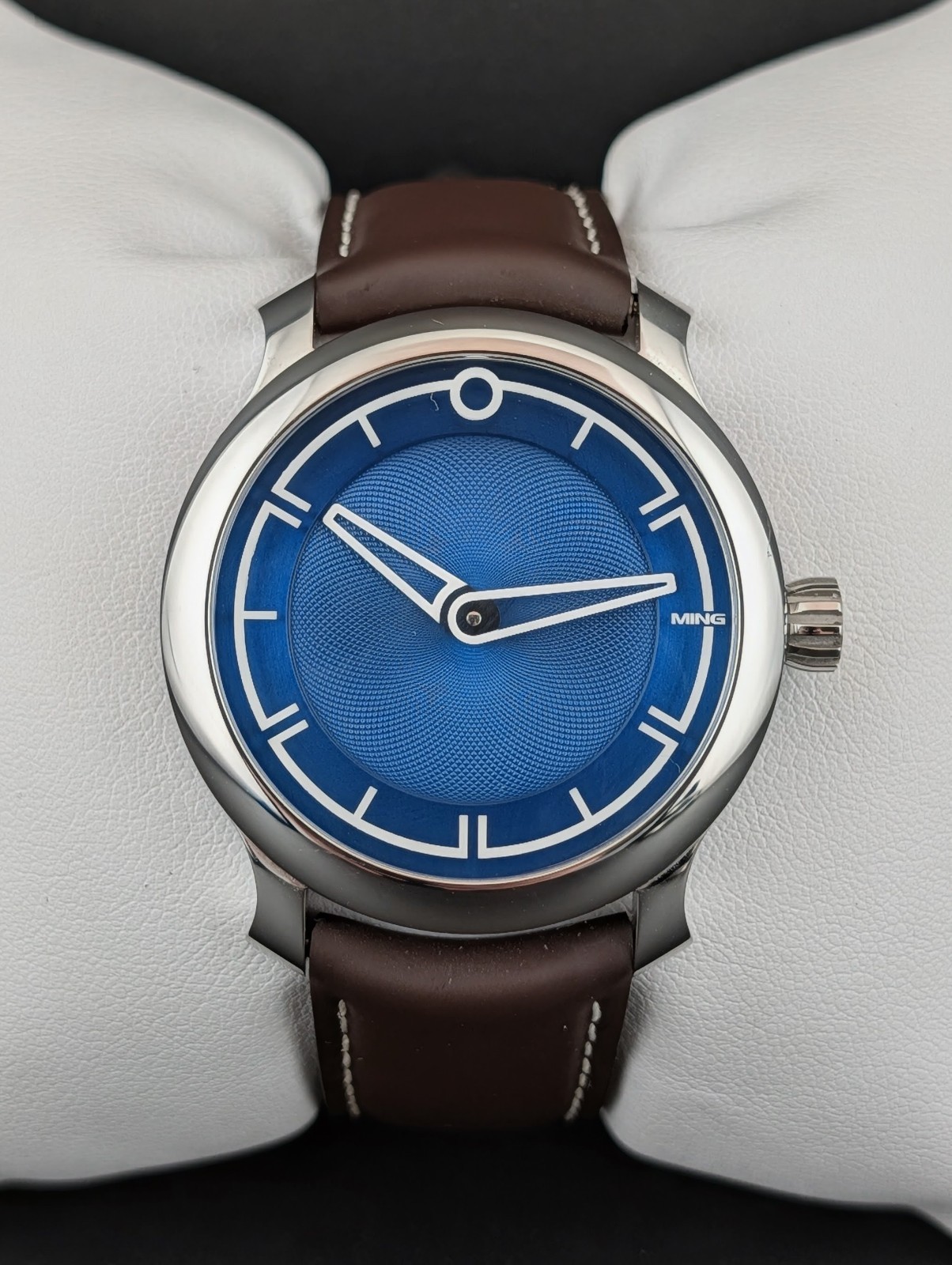 MING 17.09 Blue Dial 2025 Very Clean (Box & Papers) Upgraded Brown Leather Strap