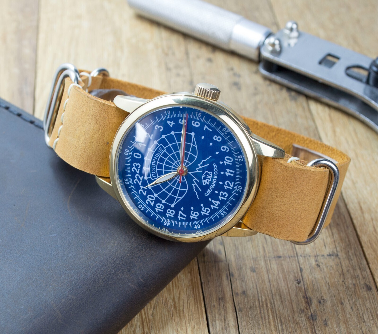 Raketa Polar Antarctica Watch Mens Rare Day & Night Movement 24 Hours Gift Mens