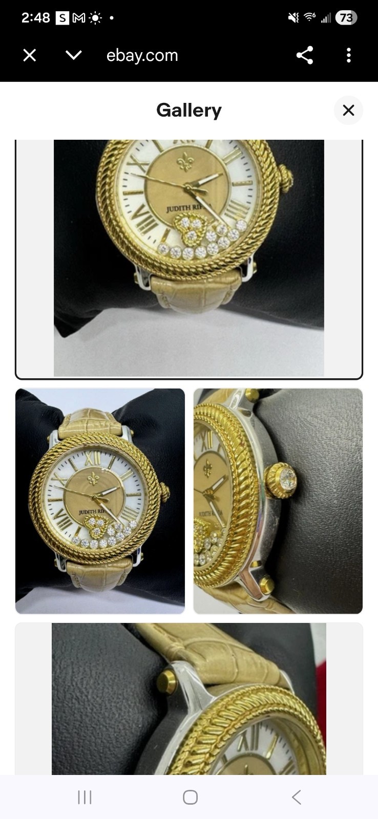 Judith Ripka Odyssey Teal Floating Crystal Hearts Watch