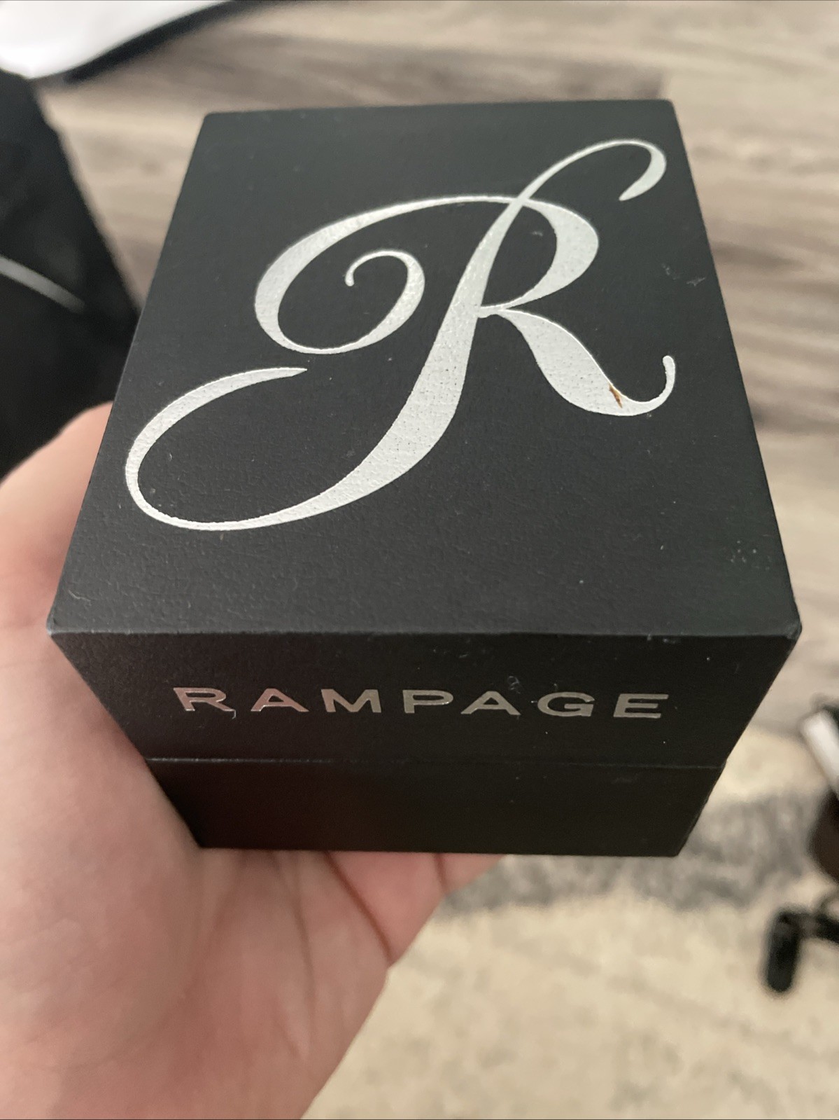 Rampage Womans Silver Tone Crystal Accent Round Case Black Strap Band Watch