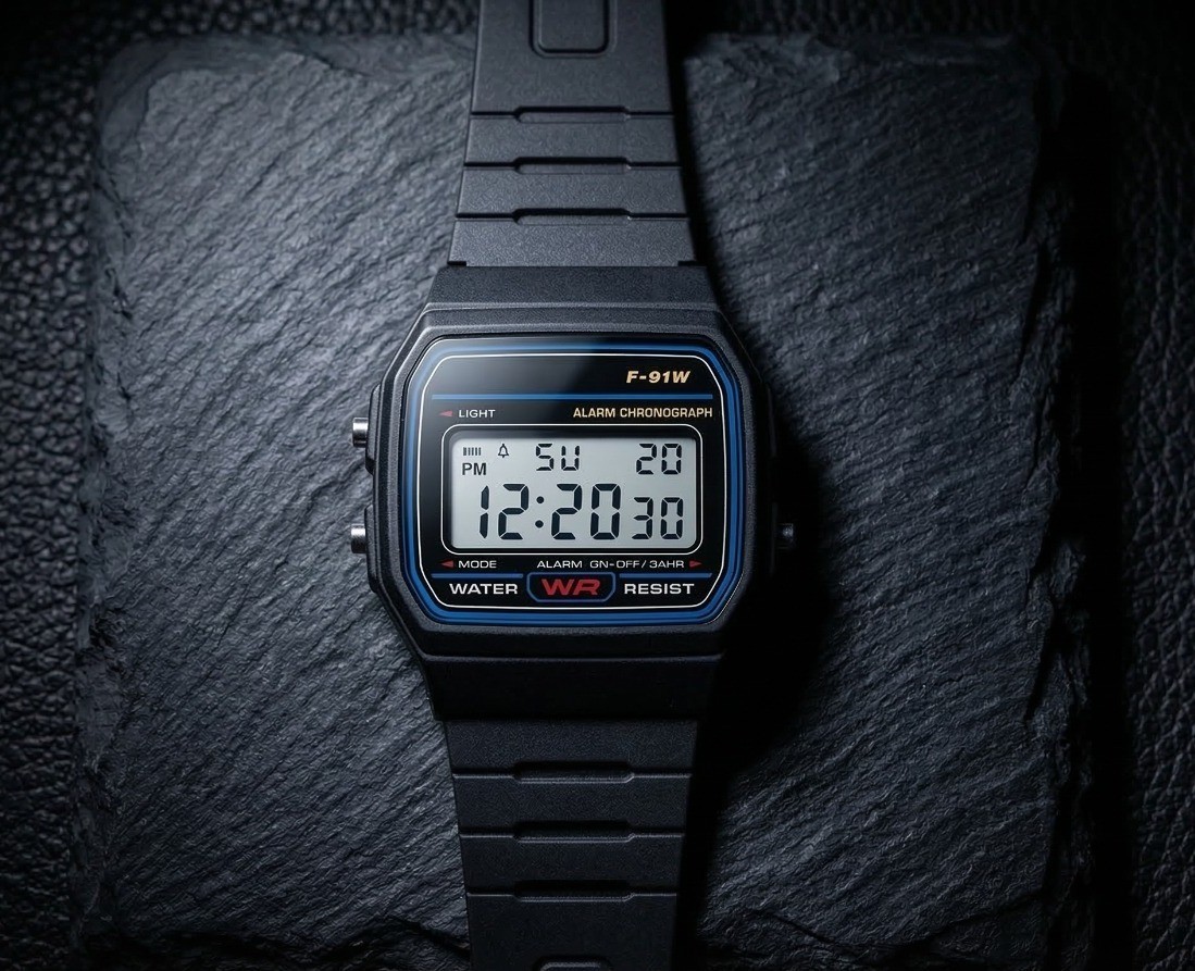 F91W Classic Digital Watch Resin Strap Stopwatch Chronograph Sport Men Black