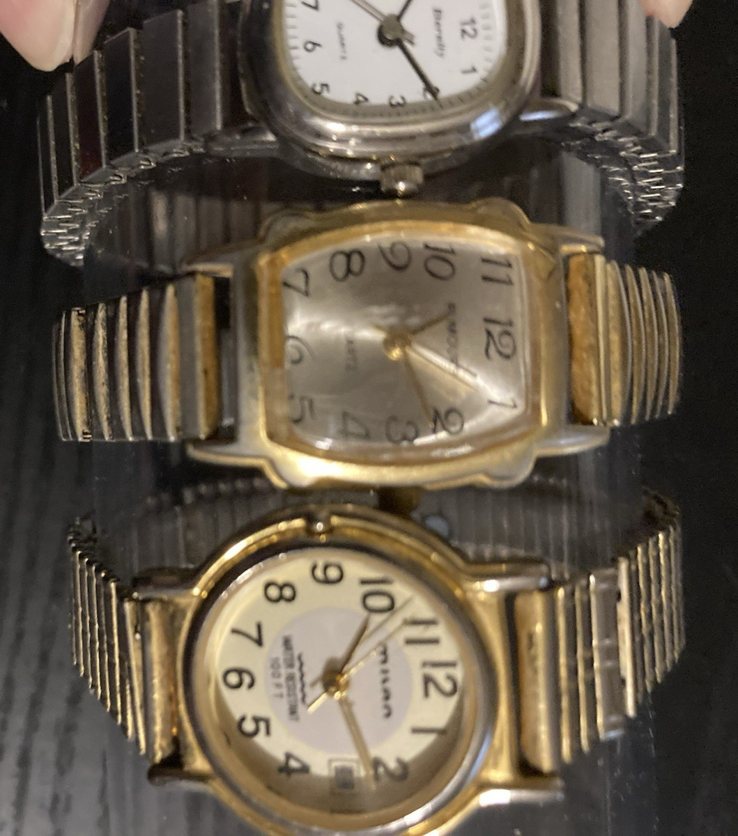 Vtg Wrist Watch Lot Bundle Adjustable Bands . Small Women’s Various Brands .