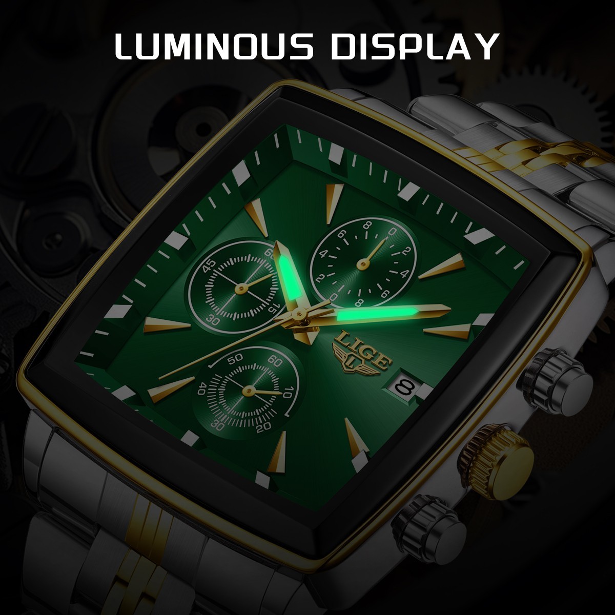 Luxury Men Watch Stainless Steel Quartz Date Luminous Chronograph Man Watch Gift