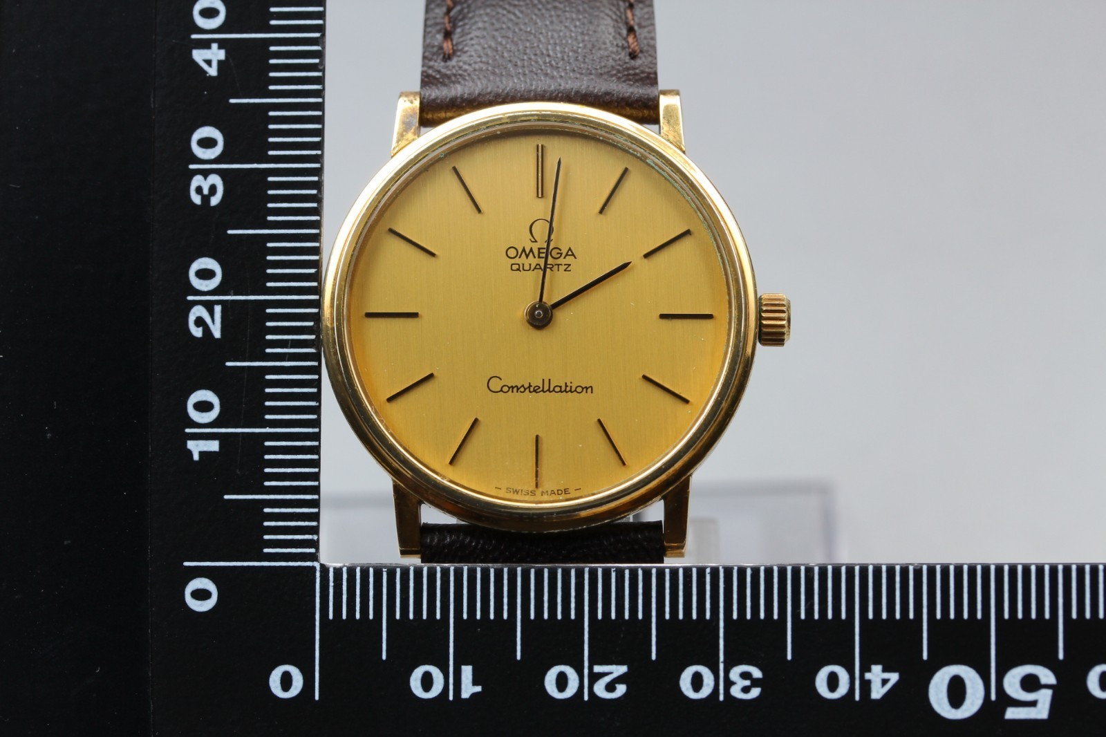 Vintage [Exc+5] Omega Constellation Cal.1330 Gold Push Crown Men’s Qz Watch UU12