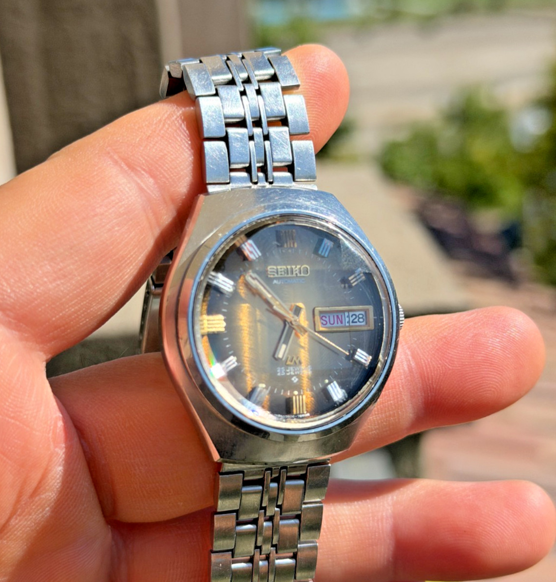 Seiko Lord Matic LM 5606-7300 Golden Brown Faceted Crystal Oct 1973