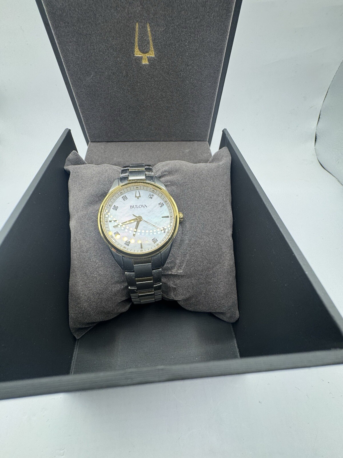 Bulova Women’s Watch 98P184 Diamond Accent Two Tone Stainless Steel Quartz 32mm