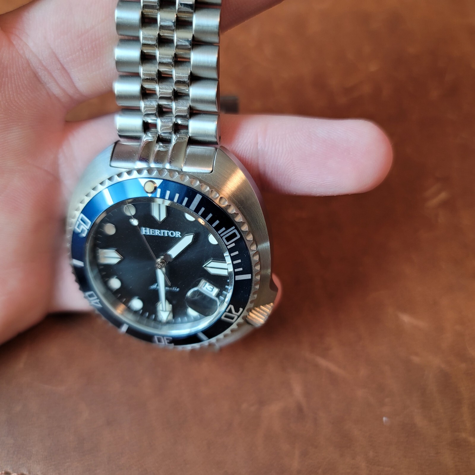 Heritor Automatic Morrison Bracelet Watch w/Date – Black-Gray/Blue – HERHR7612