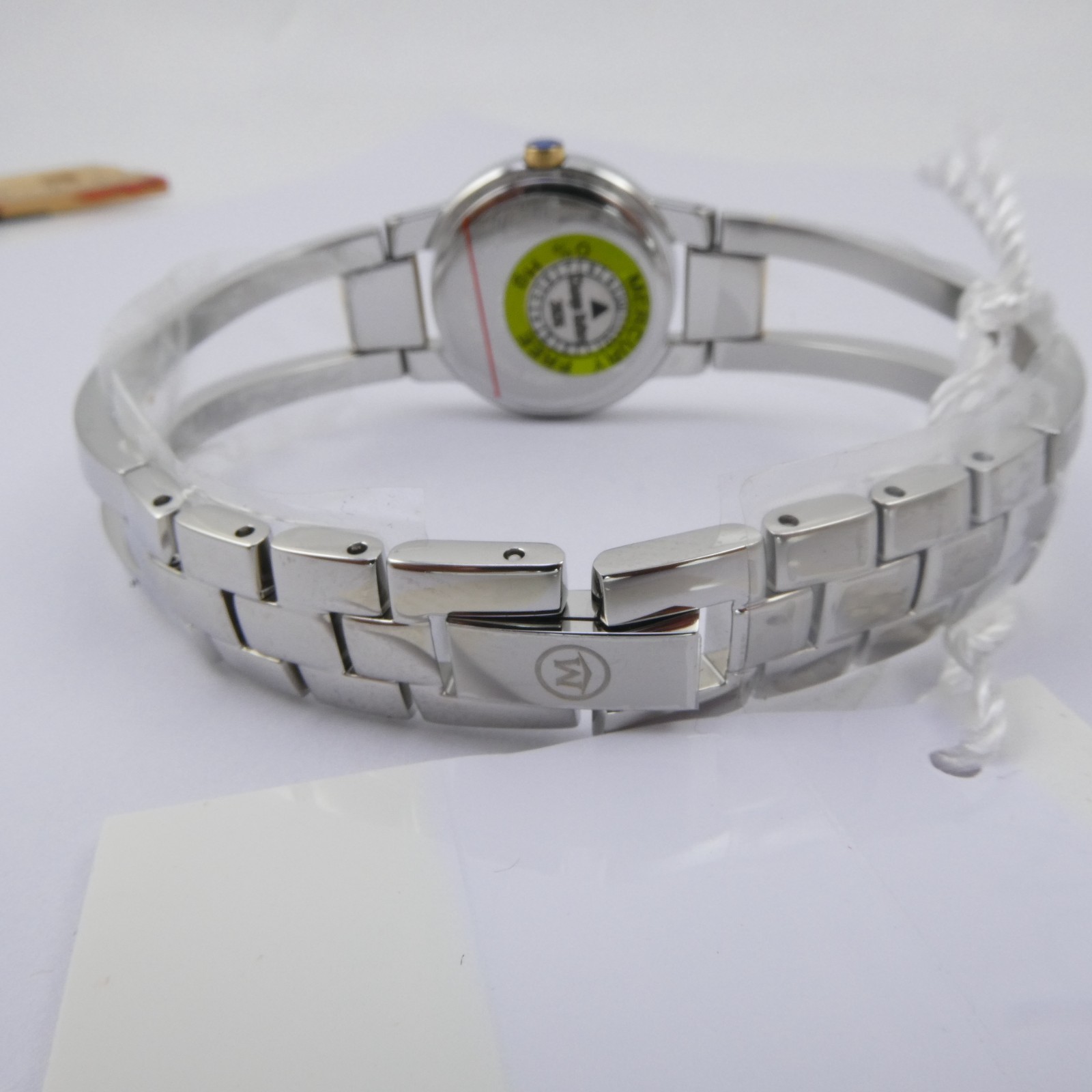 Movado Amorosa 0606893 Black Dial Two Tone Swiss Steel Ladies Wristwatch NEW